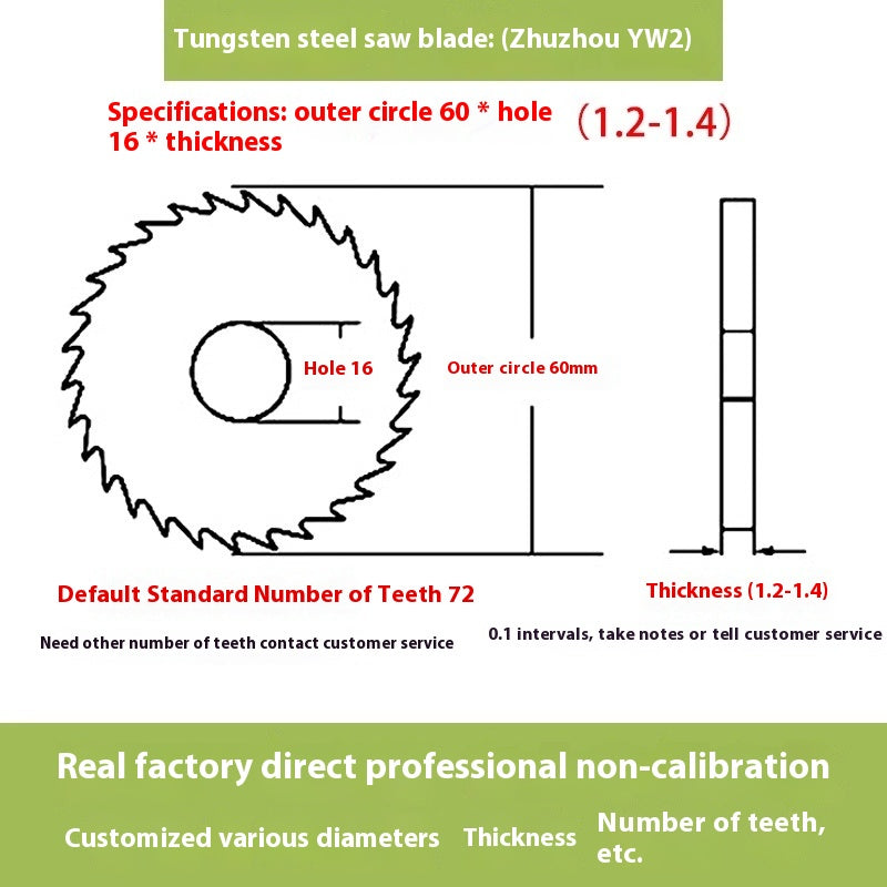 1142-Tungsten steel saw blade milling cutter ebony circular saw blade integral tungsten carbide saw blade outer diameter 20/30/40/60/80/100 Shandong Denso Pricision Tools Co.,Ltd.